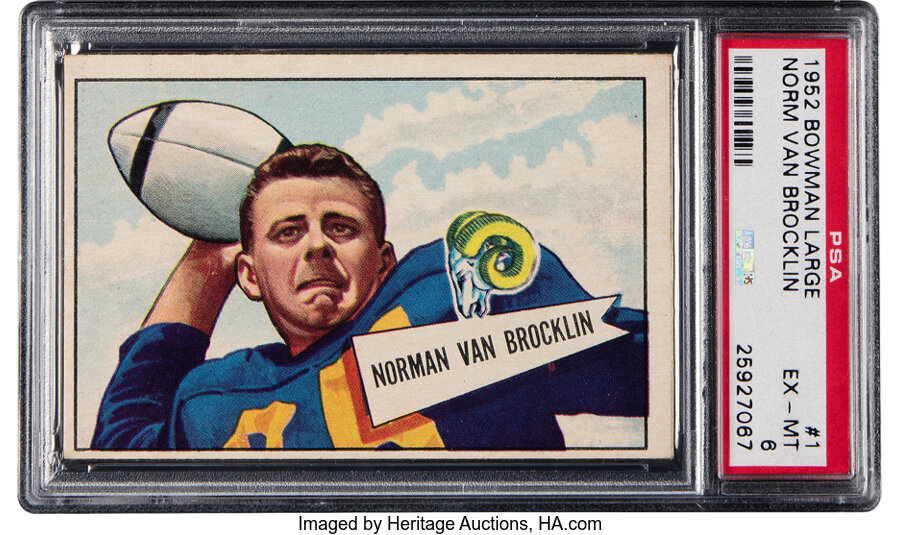 1952 Bowman Large Norm Van Brocklin #1 PSA EX-MT 6