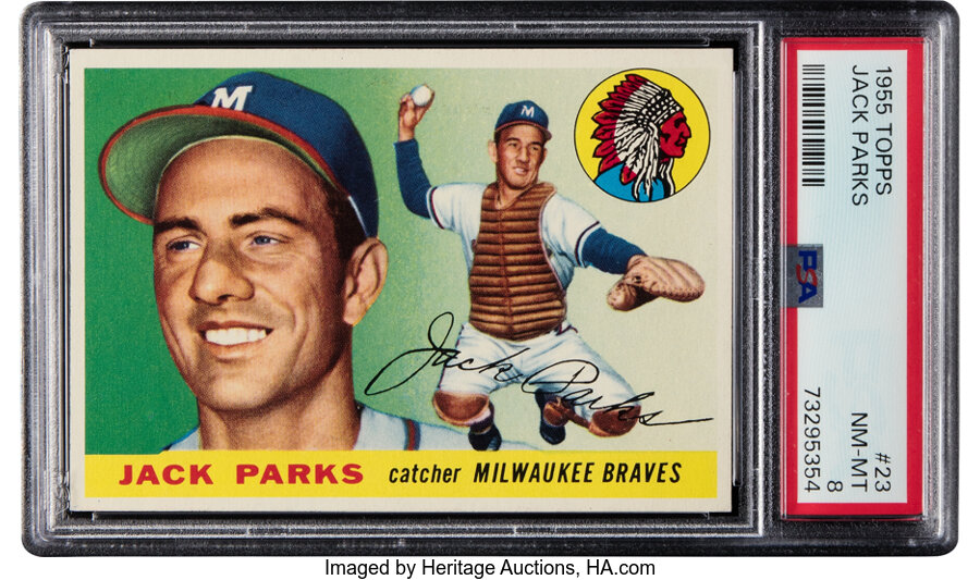 1955 Topps Jack Parks Rookie #23 PSA NM-MT 8