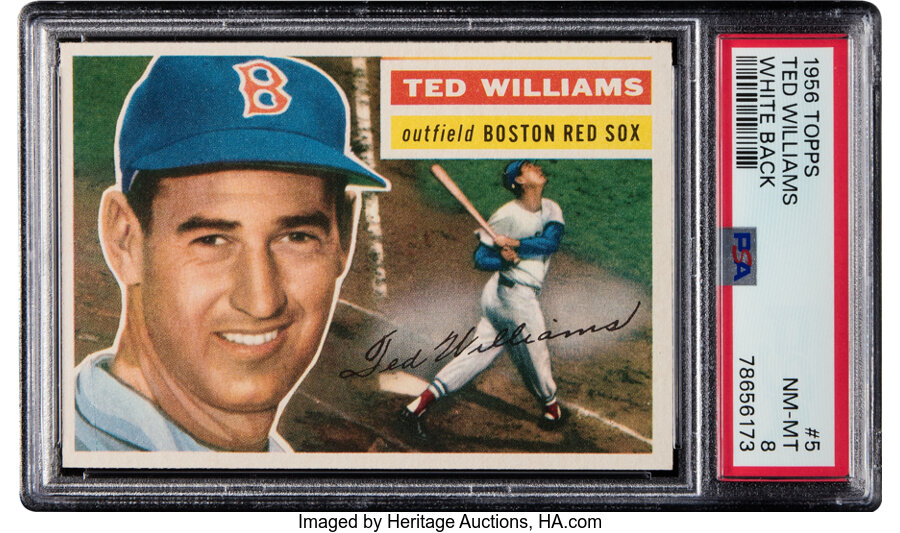 1956 Topps Ted Williams (White Back) #5 PSA NM-MT 8
