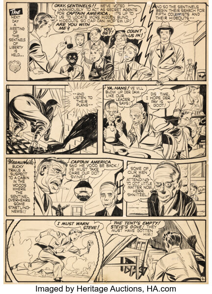 Original Comic Art:Story Page, Joe Simon and Jack Kirby Captain America Com...