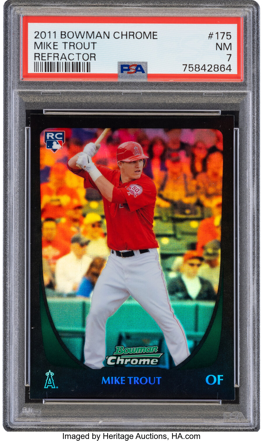 2011 Bowman Chrome Mike Trout (Refractor) Rookie #175 PSA NM 7