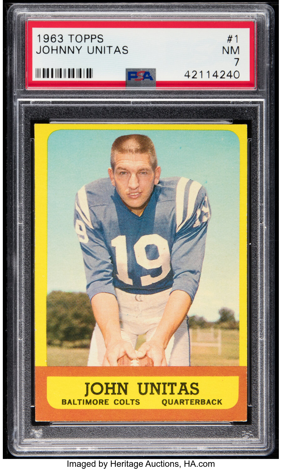 1963 Topps Johnny Unitas #1 PSA NM 7