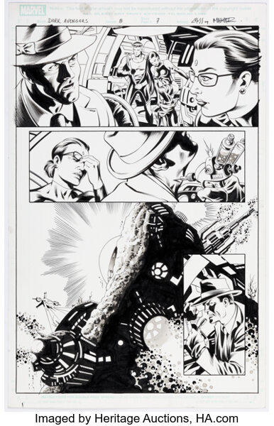 Original Comic Art:Story Page, Luke Ross and Rick Magyar Dark Avengers #8 Story Page 7 Original Art (Marvel, 2009)....