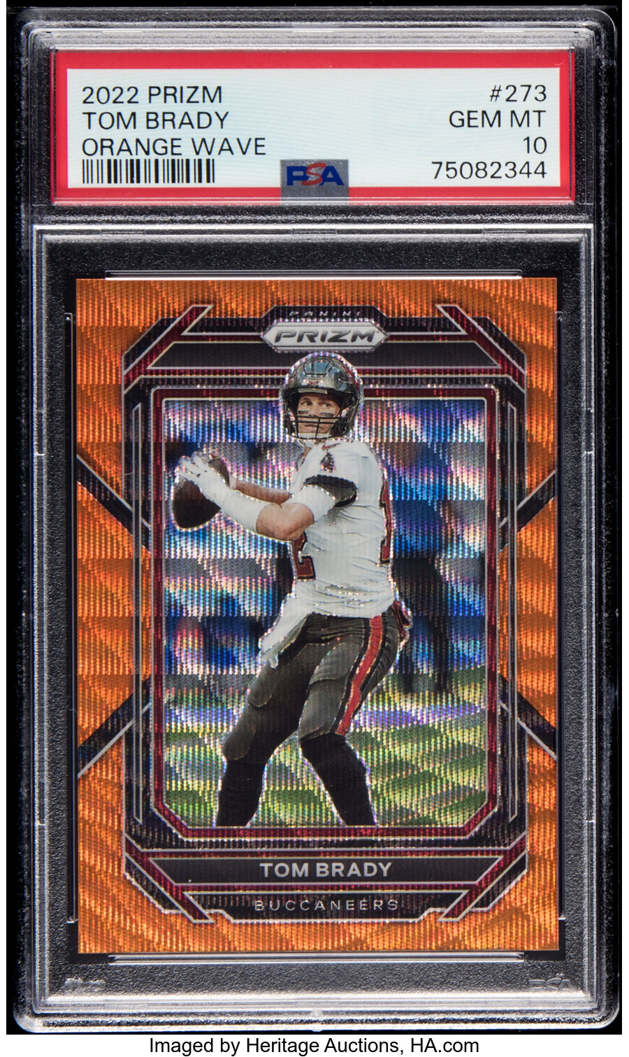 2022 Panini Prizm Tom Brady (Orange Wave) #273 PSA Gem Mint 10 - #'d 42/60