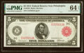 Fr. 834b $5 1914 Red Seal Federal Reserve Note PMG Choice Uncirculated 64 EPQ