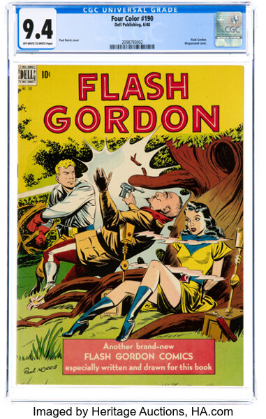 Golden Age (1938-1955):Miscellaneous, Four Color #190 Flash Gordon (Dell, 1948) CGC NM 9.4 Off-white to white pages....
