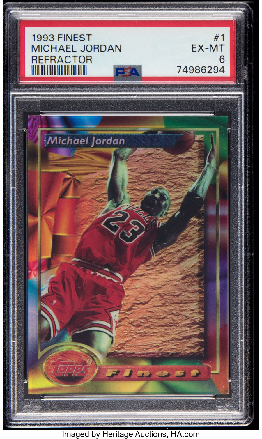 1993 Topps Finest Michael Jordan (Refractor) #1 PSA EX-MT 6