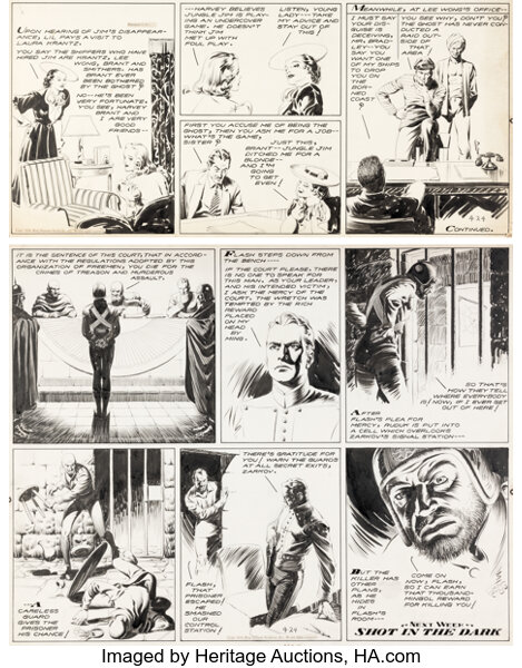 Original Comic Art:Comic Strip Art, Alex Raymond Flash Gordon