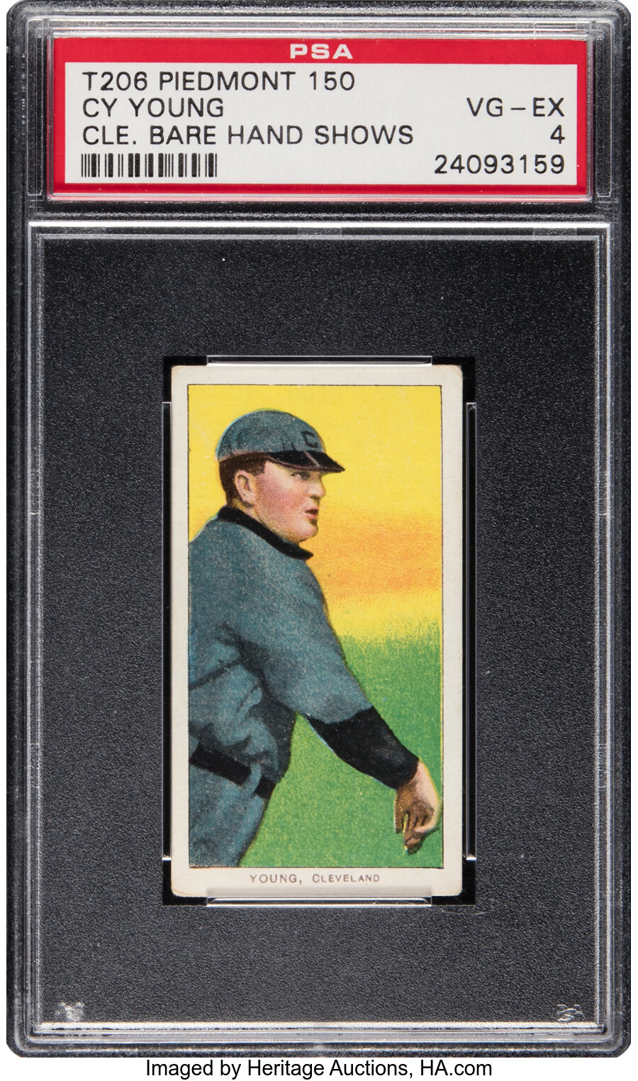 1909-11 T206 Piedmont Cy Young (Bare Hand Shows) PSA VG-EX 4