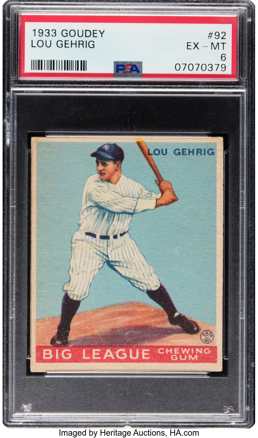 1933 Goudey Lou Gehrig #92 PSA EX-MT 6