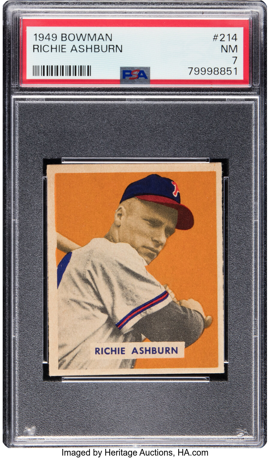 1949 Bowman Richie Ashburn Rookie #214 PSA NM 7