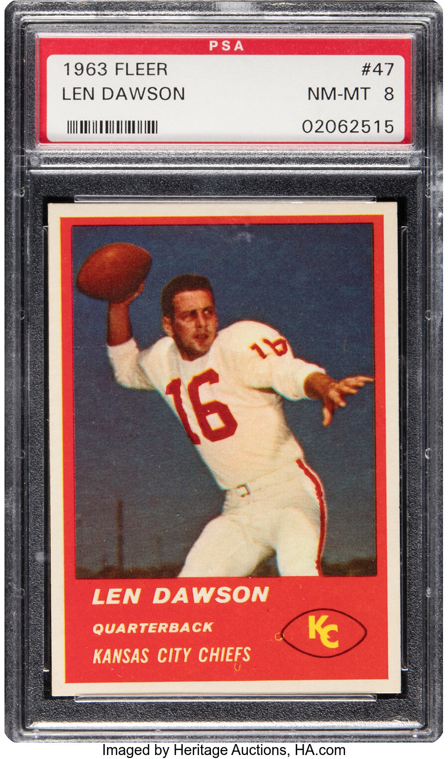 1963 Fleer Len Dawson Rookie #47 PSA NM-MT 8