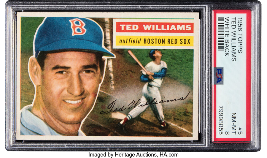 1956 Topps Ted Williams (White Back) #5 PSA NM-MT 8