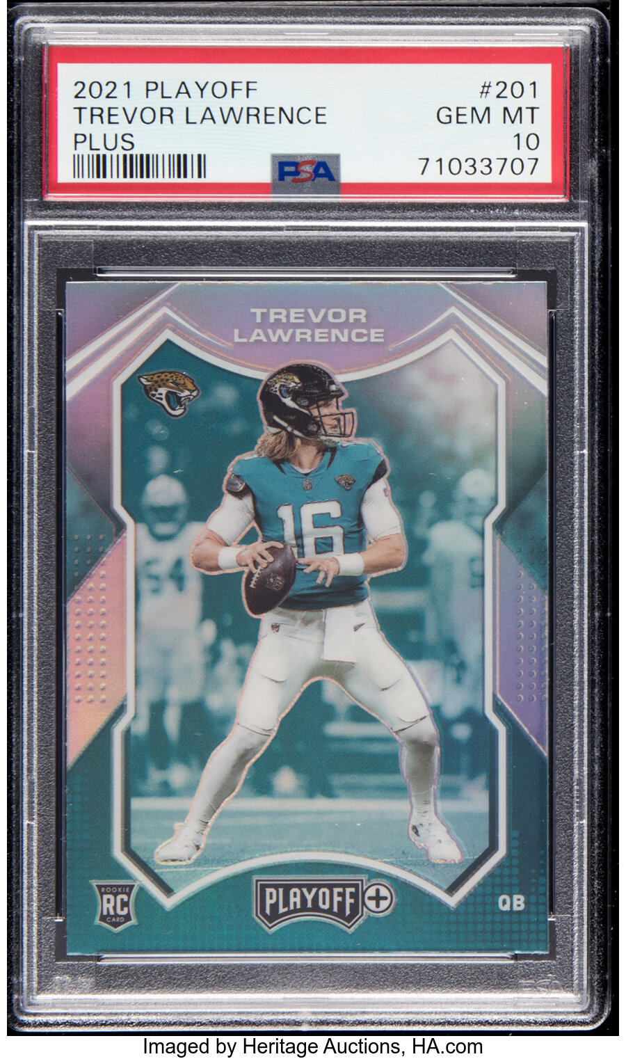 2021 Panini Playoff Plus Trevor Lawrence #201 PSA Gem Mint 10