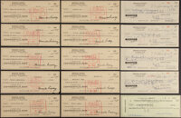 1960s Branch Rickey Signed Personal Checks, Lot of 15