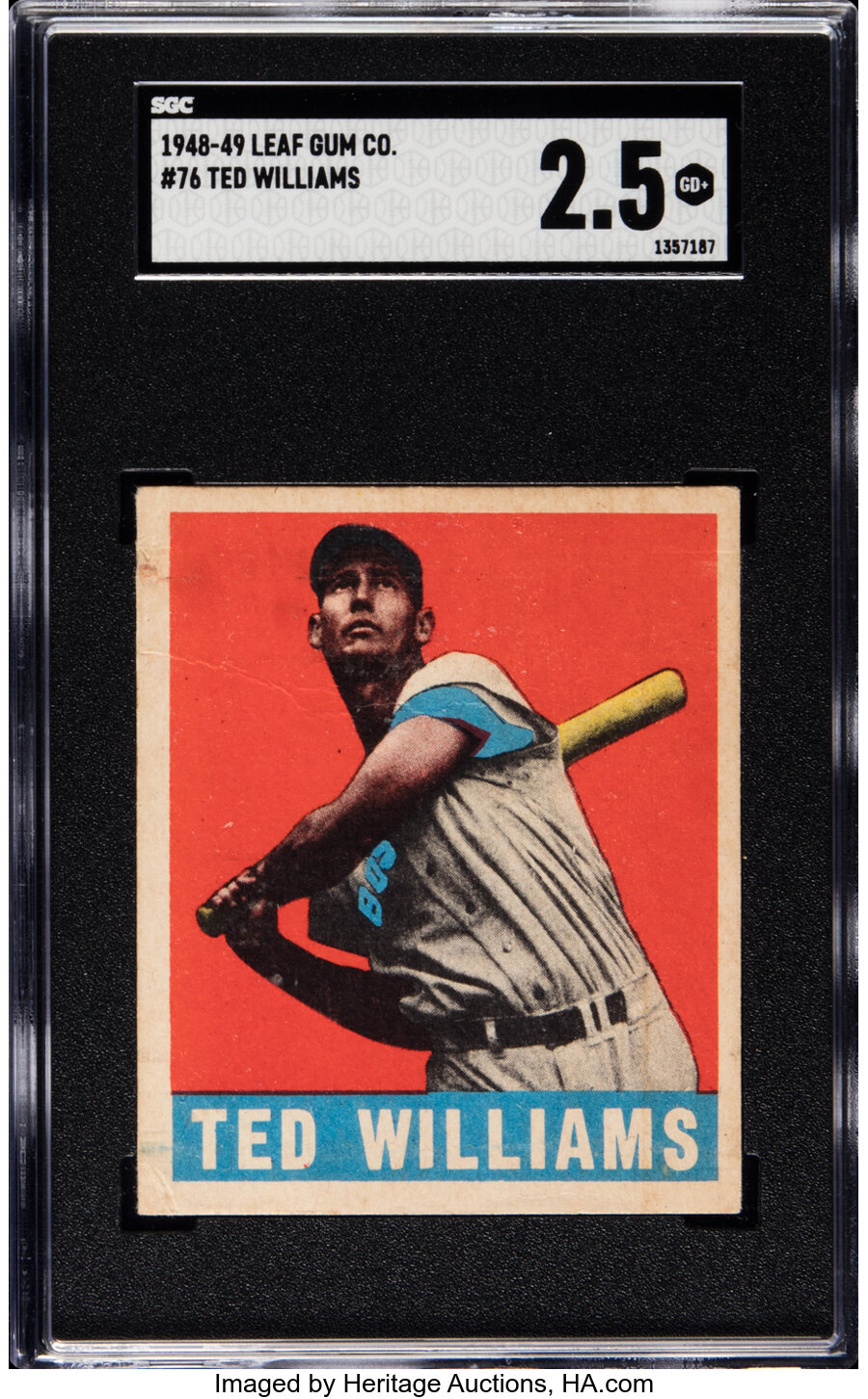 1948 Leaf Ted Williams #76 SGC Good+ 2.5