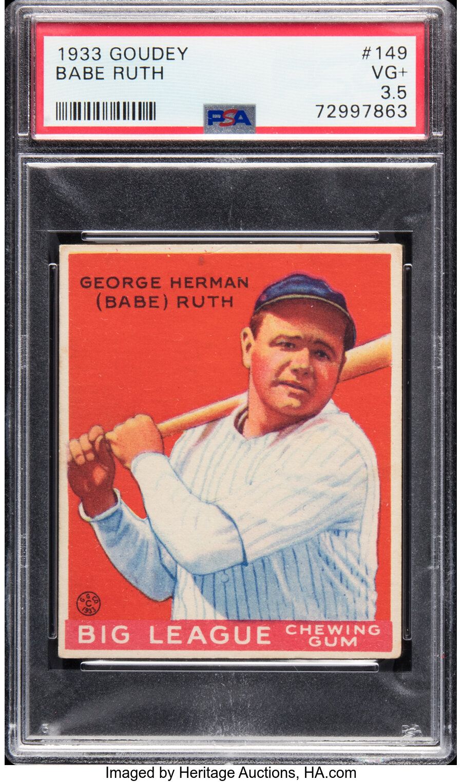 1933 Goudey Babe Ruth #149 PSA VG+ 3.5