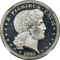 1882 25C Shield Earring Quarter, Judd-1698, Pollock-1900, Low R.7, PR65 Cameo NGC. CAC. (PCGS# 535341)