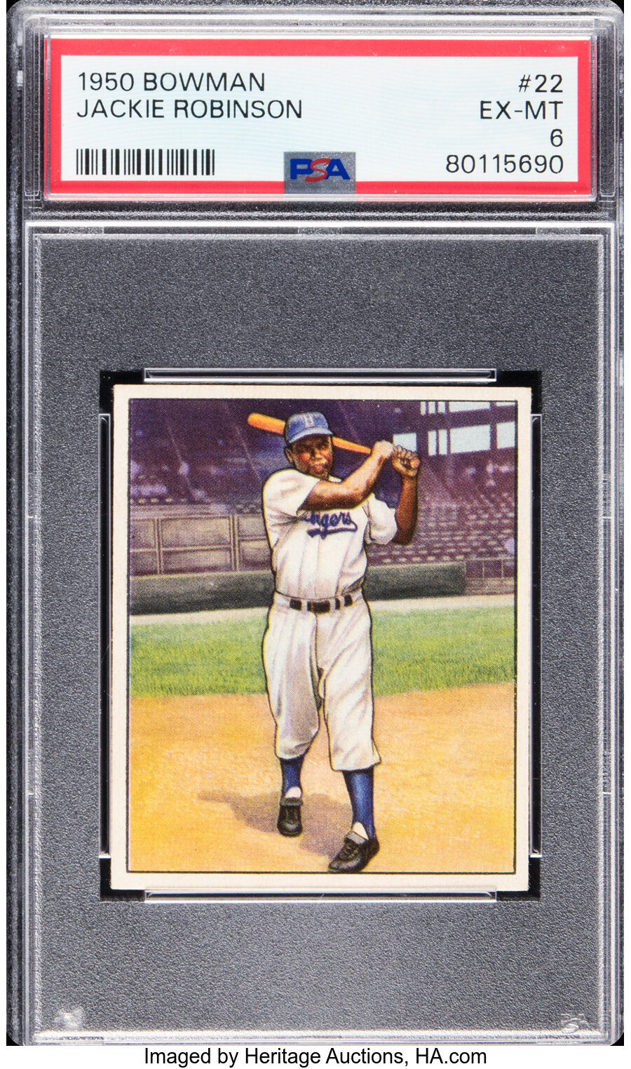 1950 Bowman Jackie Robinson #22 PSA EX-MT 6