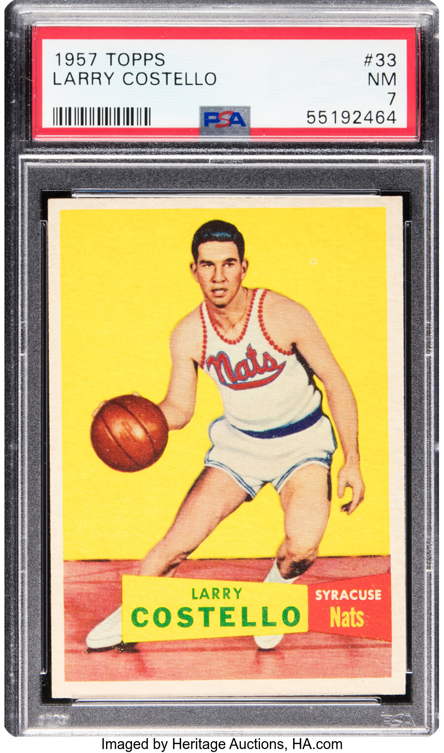 1957 Topps Larry Costello #33 PSA NM 7