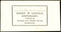 Postage Stamp Envelope - Fr. UNL Reed PE459 30 Cents (penciled) / Henry W. Lincoln / Apothecary / Owner Of / Chestnut an...