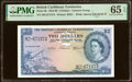 British Caribbean Territories Currency Board 2 Dollars 2.1.1959 Pick 8b PMG Gem Uncirculated 65 EPQ
