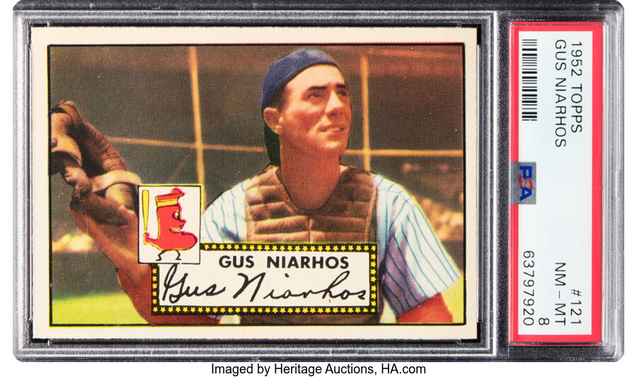 1952 Topps Gus Niarhos #121 PSA NM-MT 8