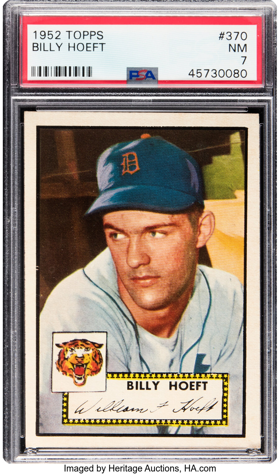 1952 Topps Billy Hoeft Rookie #370 PSA NM 7
