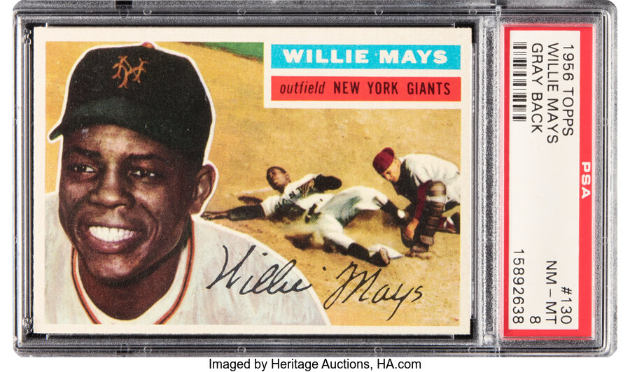 1956 Topps Willie Mays (Gray Back) #130 PSA NM-MT 8