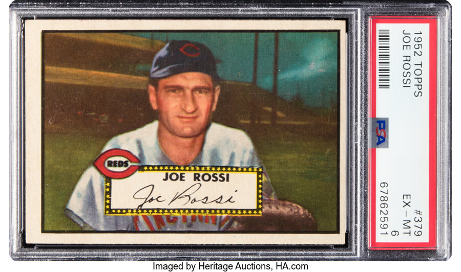 1952 Topps Joe Rossi Rookie #379 PSA EX-MT 6