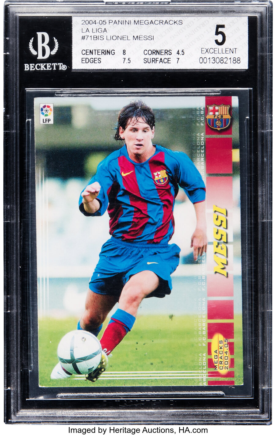 2004 Panini Megacracks La Liga Lionel Messi Rookie #71 BGS EX 5