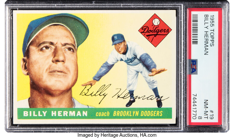 1955 Topps Billy Herman #19 PSA NM-MT 8