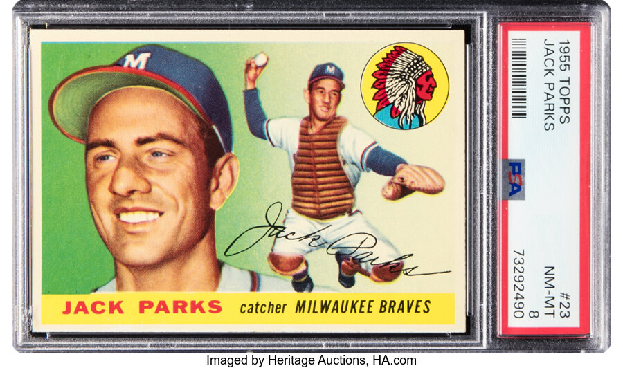 1955 Topps Jack Parks Rookie #23 PSA NM-MT 8