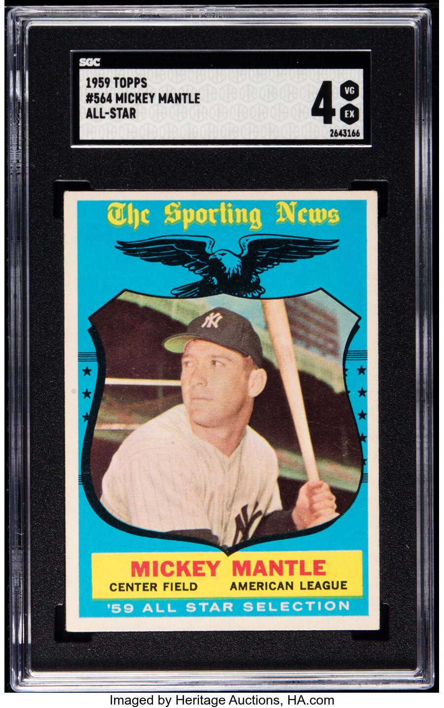 1959 Topps Mickey Mantle (All-Star) #564 SGC VG/EX 4