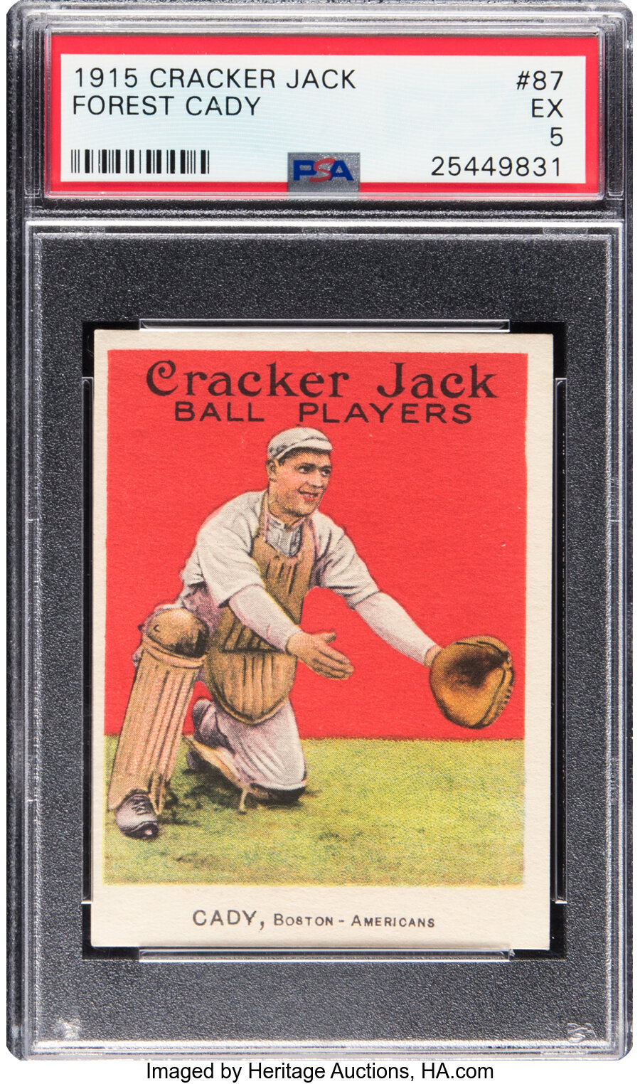 1915 Cracker Jack Forest Cady #87 PSA EX 5