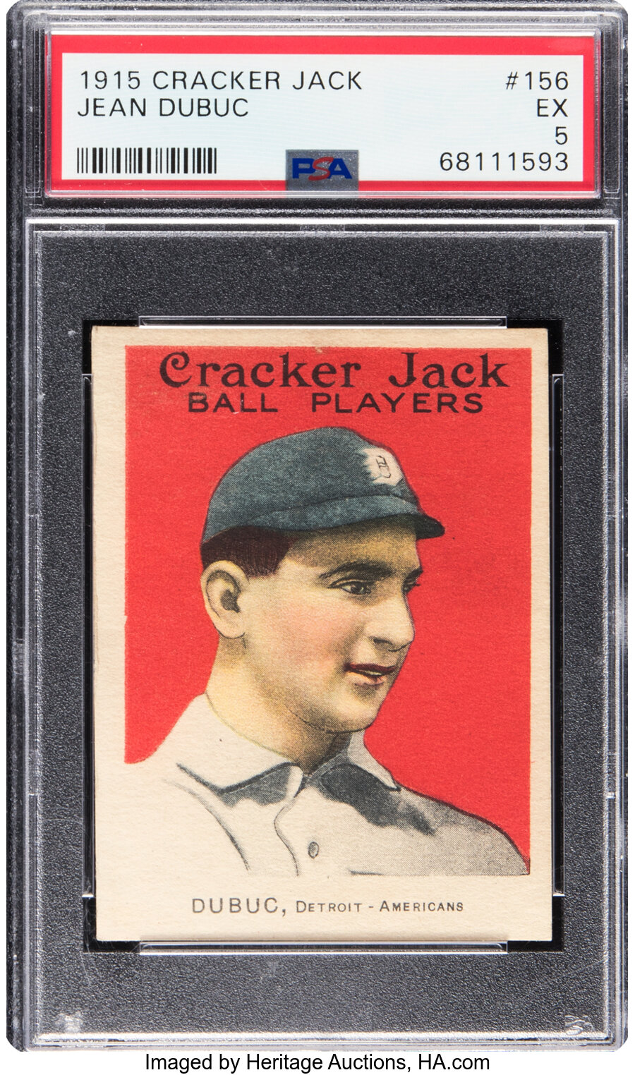 1915 Cracker Jack Jean Dubuc #156 PSA EX 5