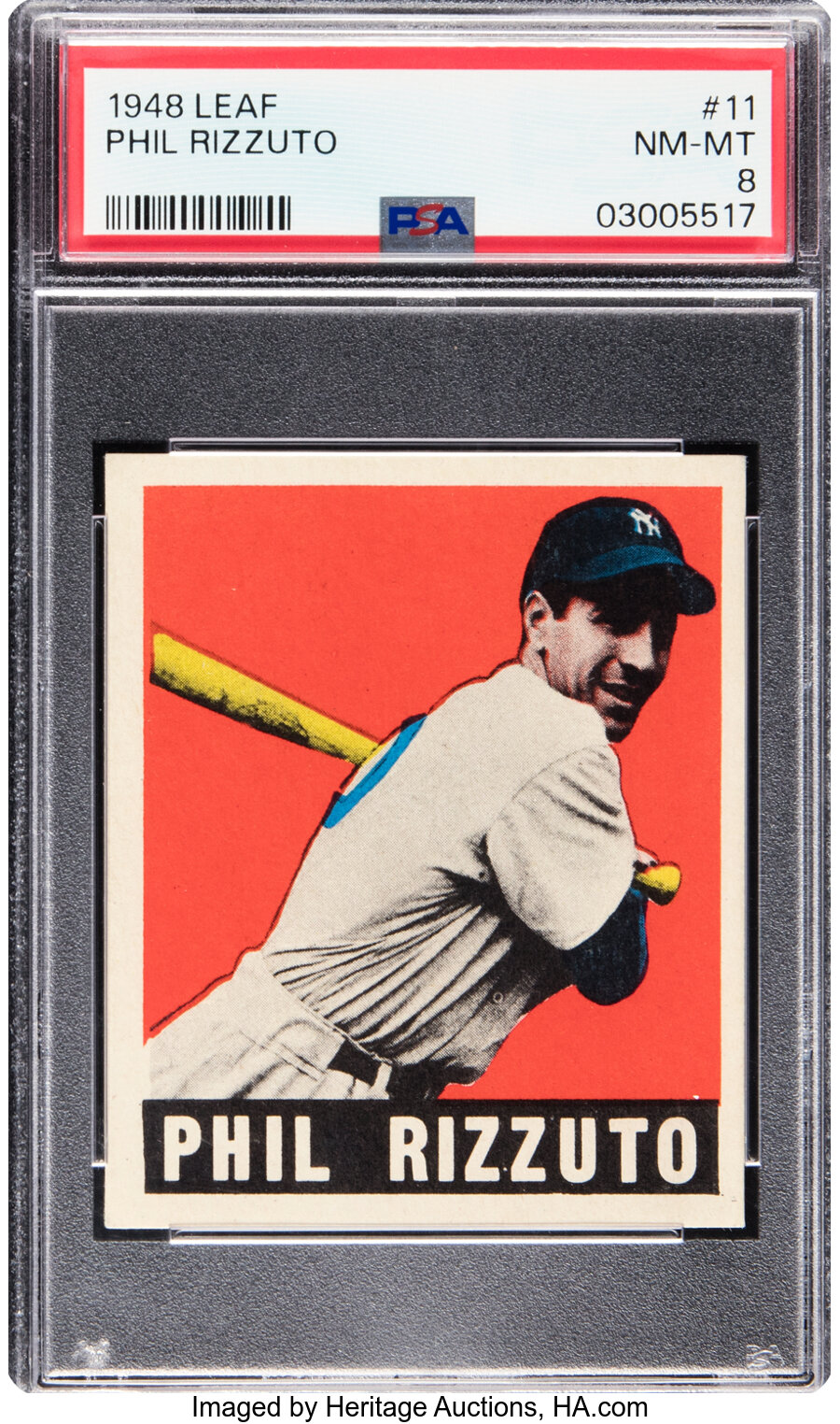 1948 Leaf Phil Rizzuto Rookie #11 PSA NM-MT 8