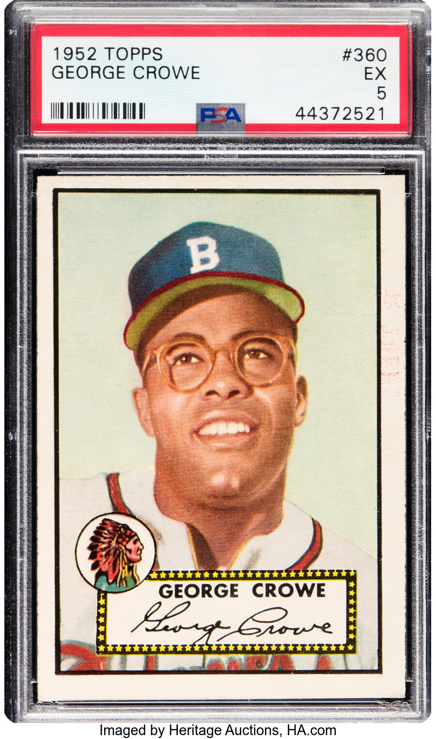 1952 Topps George Crowe Rookie #360 PSA EX 5