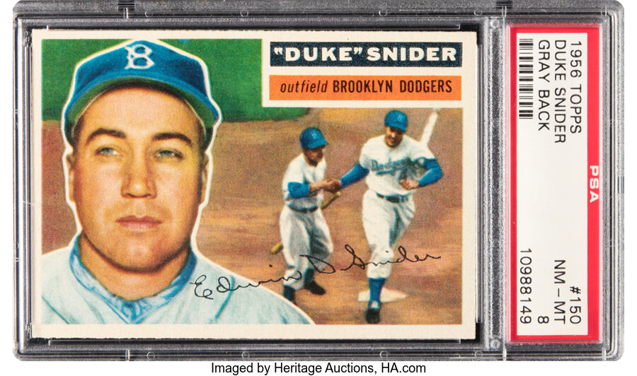 1956 Topps Duke Snider (Gray Back) #150 PSA NM-MT 8