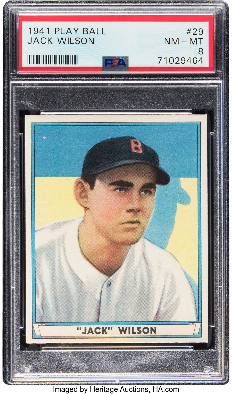 1941 Play Ball Jack Wilson #29 PSA NM-MT 8 - Only Two Higher!