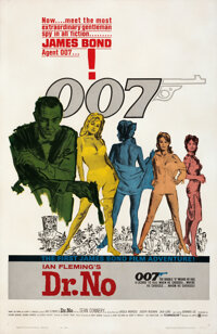 Dr. No (United Artists, 1962). Fine+ on Linen. One Sheet (27" X 41") Yellow Smoke Style, Mitchell Hooks Artwor...