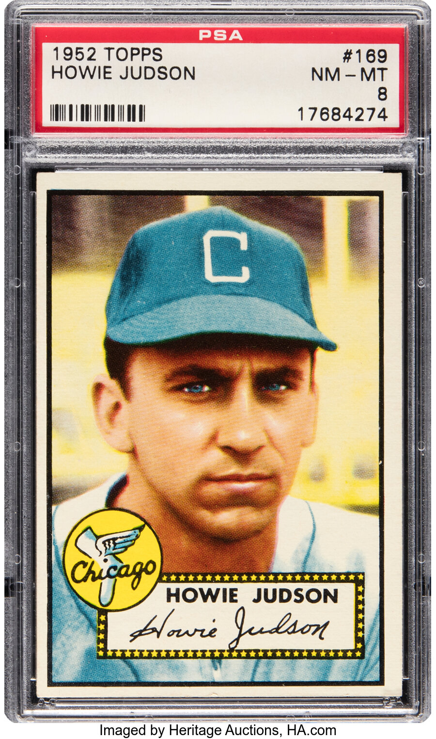 1952 Topps Howie Judson #169 PSA NM-MT 8 - Three Higher!