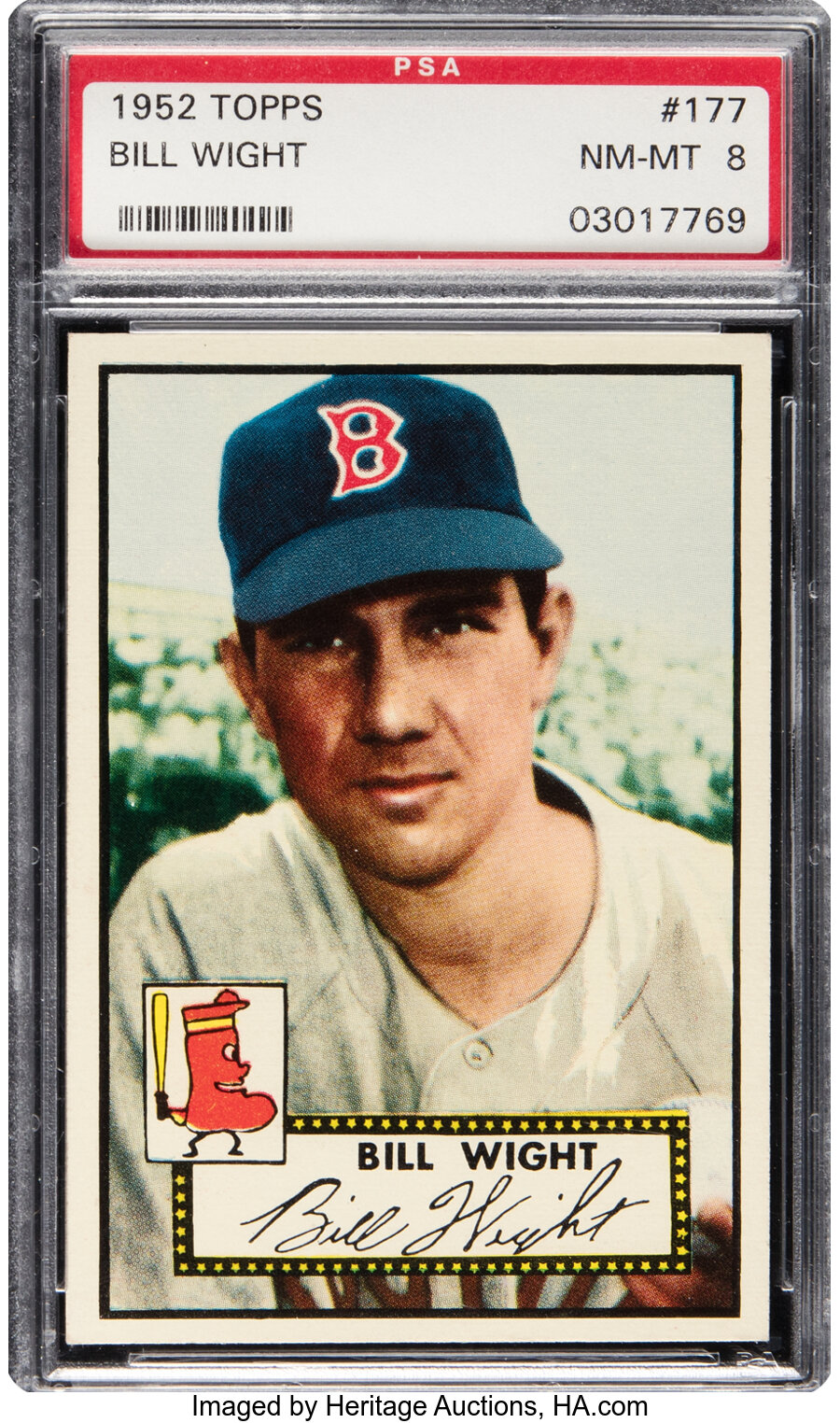 1952 Topps Bill Wight #177 PSA NM-MT 8 - Three Higher!