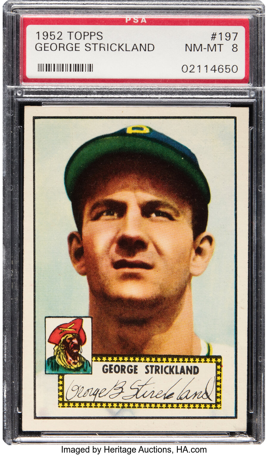 1952 Topps George Strickland Rookie #197 PSA NM-MT 8