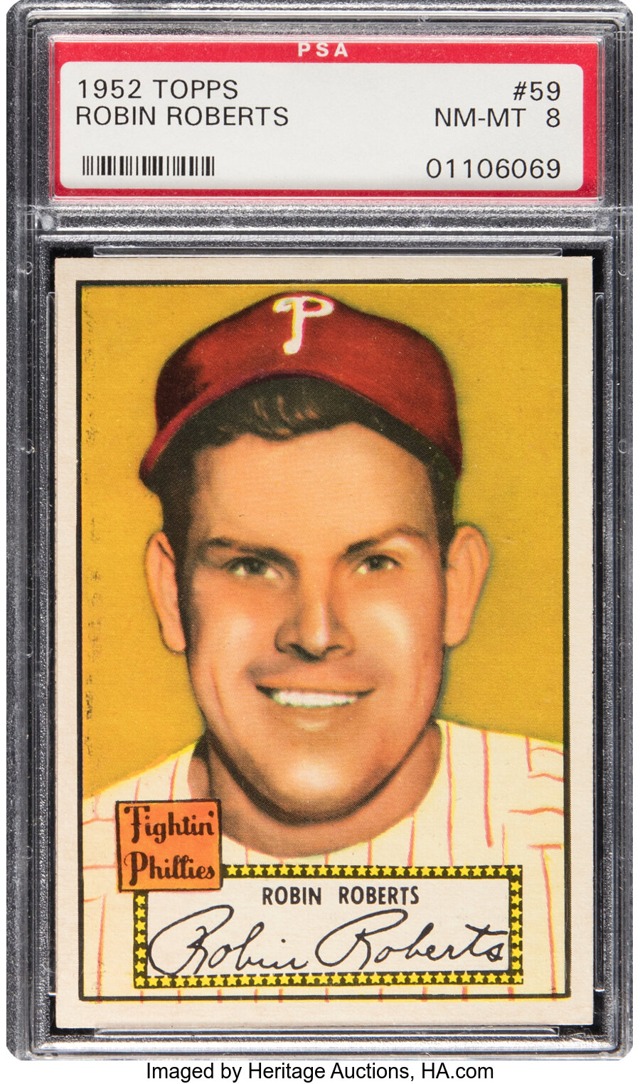 1952 Topps Robin Roberts #59 PSA NM-MT 8 - Only One Higher!
