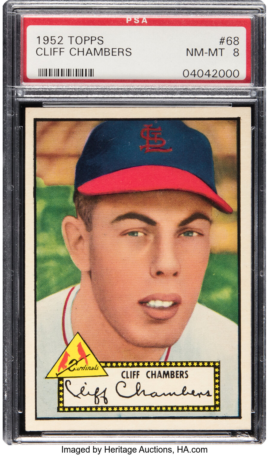1952 Topps Cliff Chambers #68 PSA NM-MT 8 - None Higher!