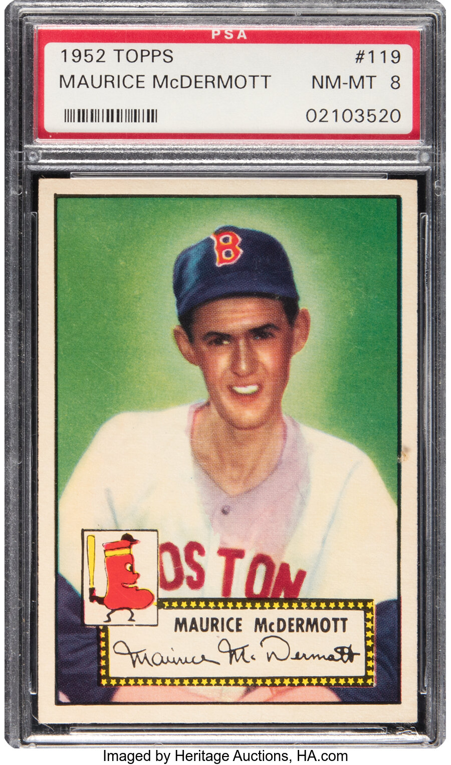 1952 Topps Maurice McDermott #119 PSA NM-MT 8