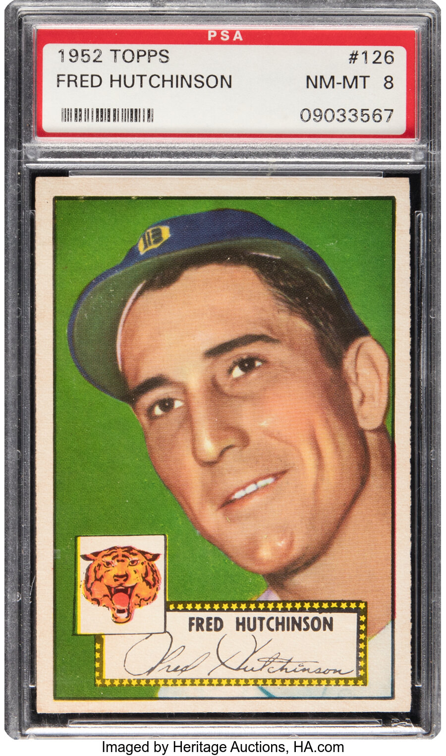 1952 Topps Fred Hutchinson #126 PSA NM-MT 8 - Six Higher!