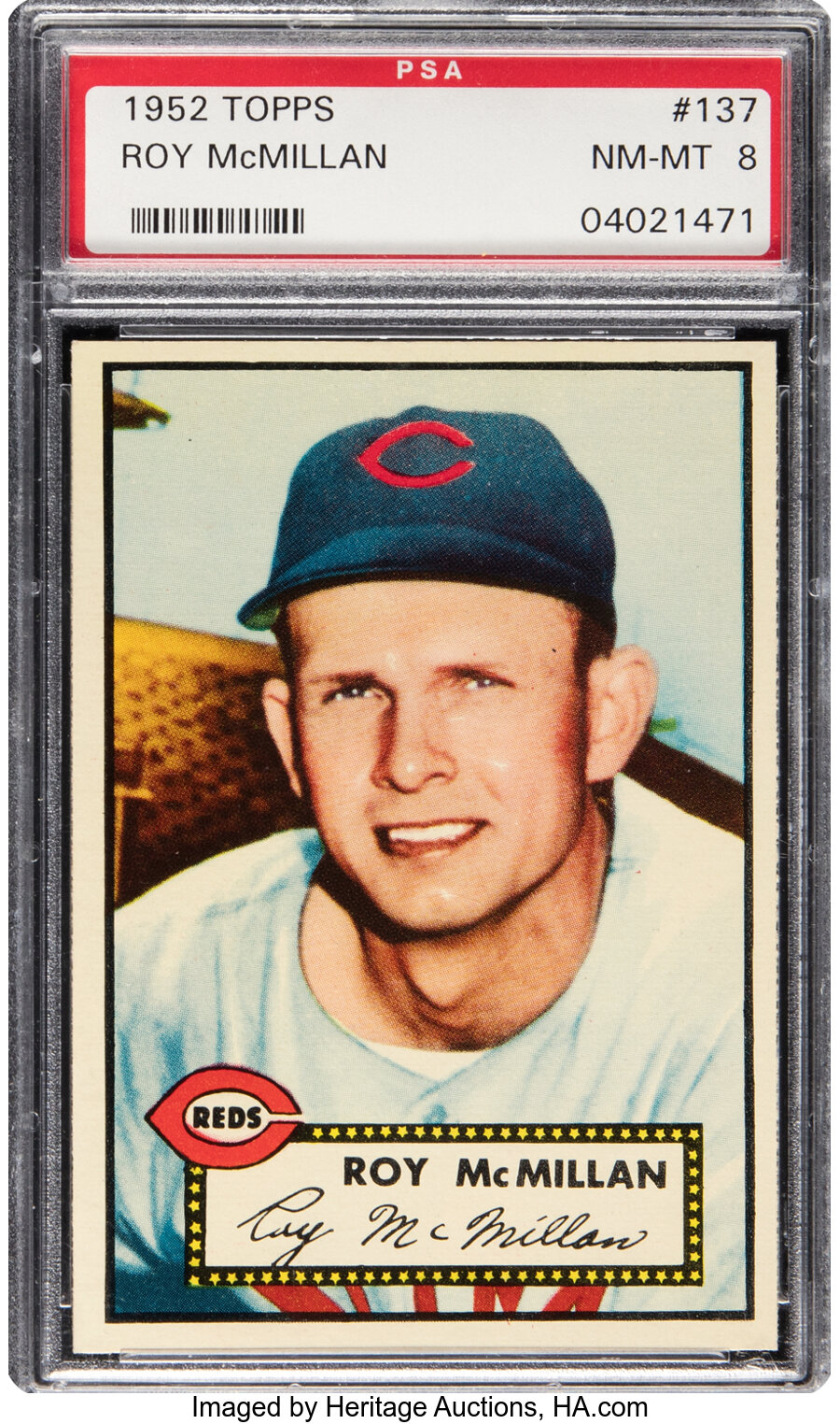1952 Topps Roy McMillan Rookie #137 PSA NM-MT 8 - Five Higher!