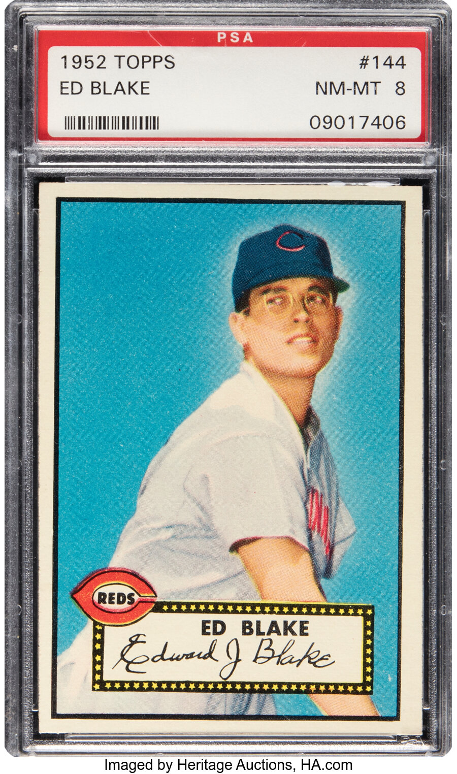 1952 Topps Ed Blake Rookie #144 PSA NM-MT 8 - Seven Higher!